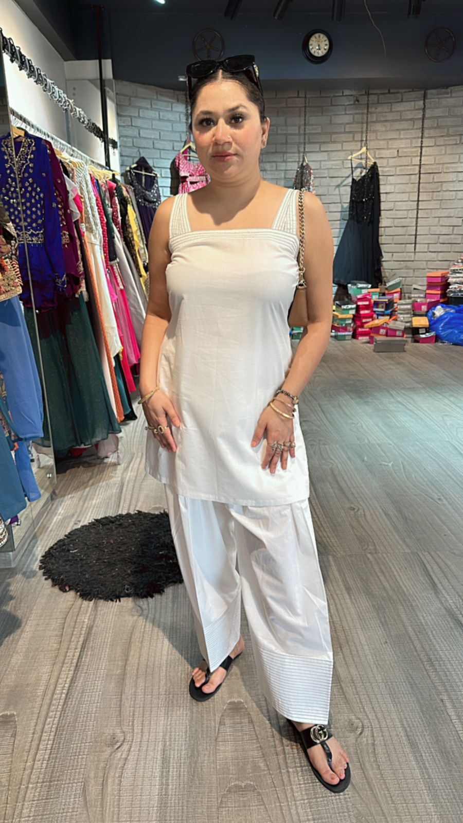 White Farsi salwar kurta set