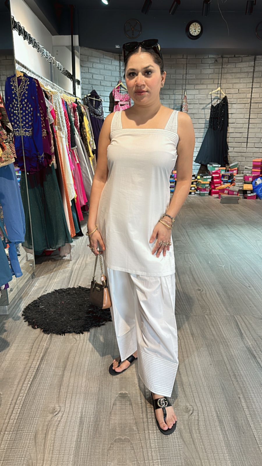 White Farsi salwar kurta set