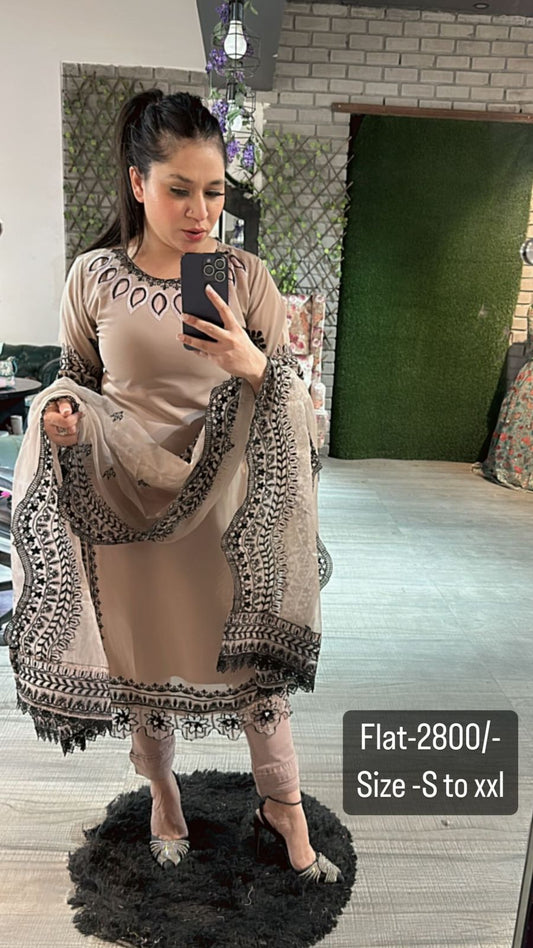 Mirza Diaries Beige suit