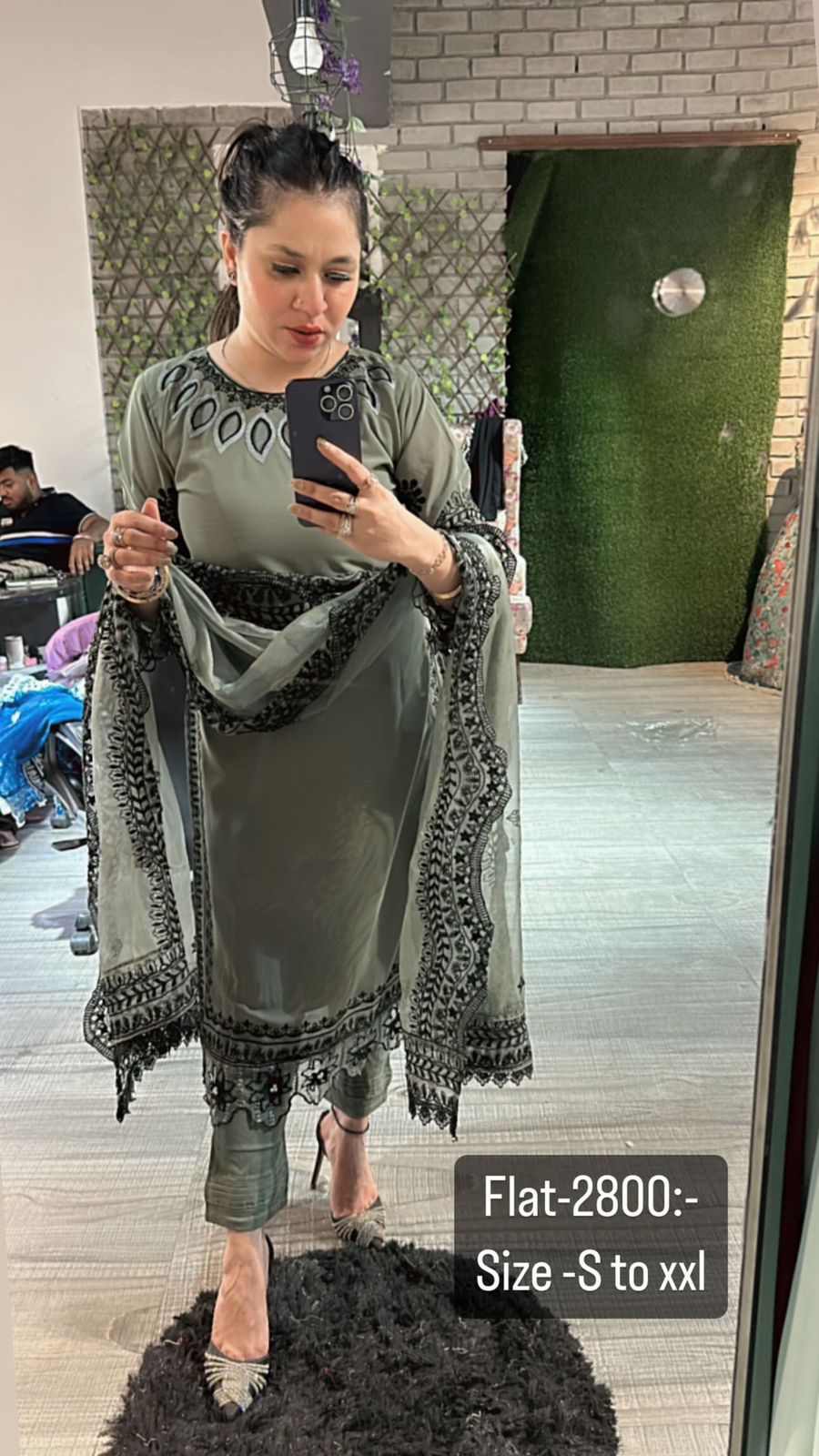 Mirza Diaries olive green suit
