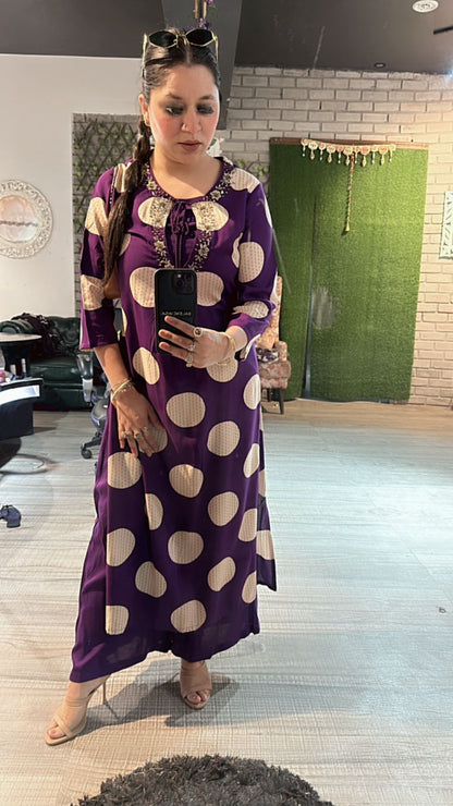 Eggplant polka 3pc cordset