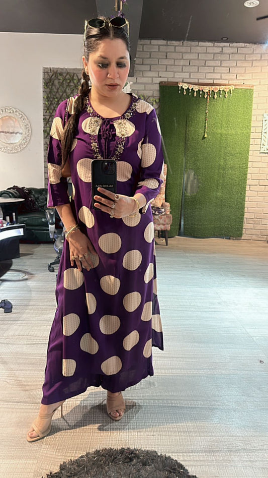 Eggplant polka 3pc cordset
