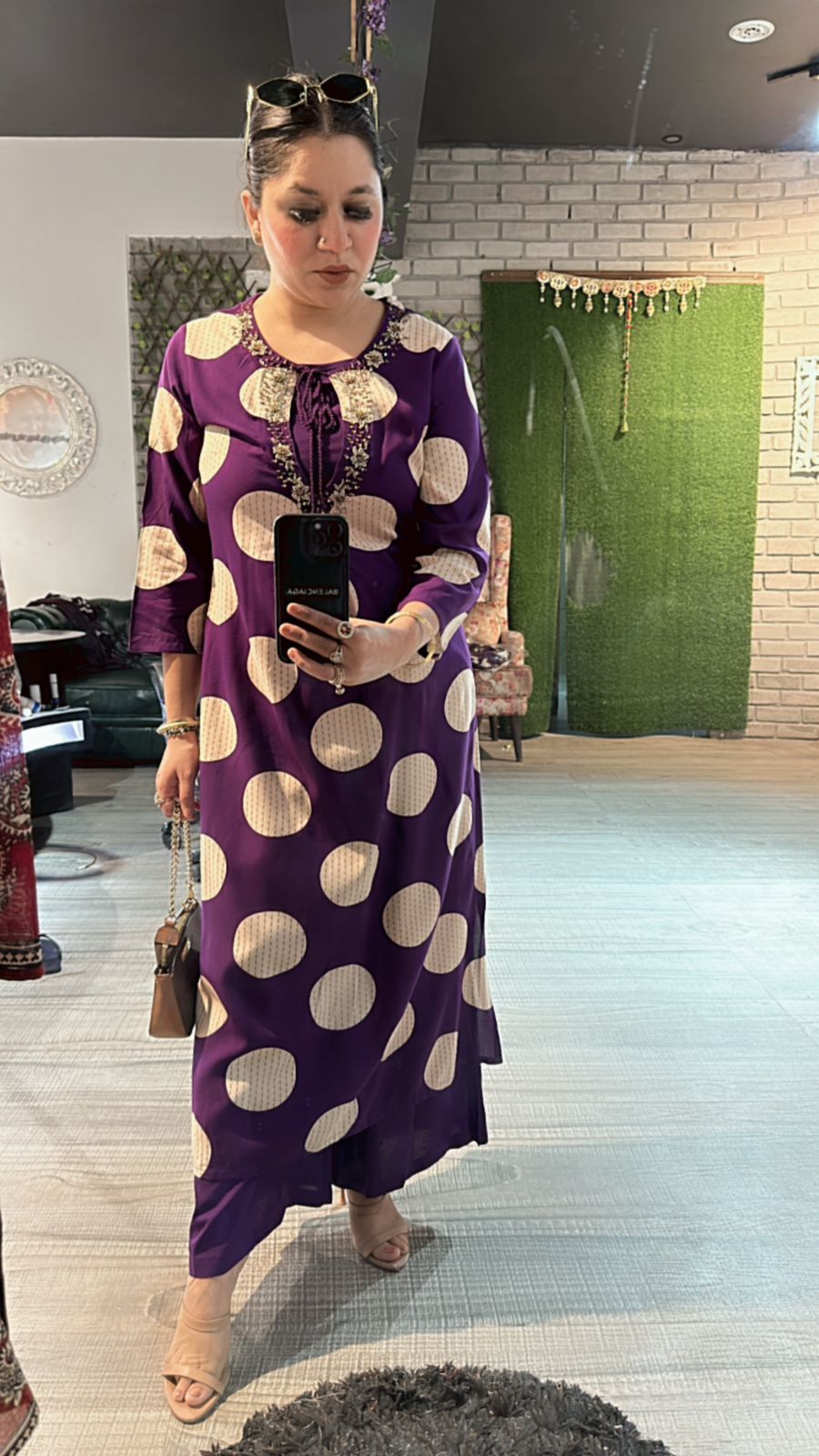 Eggplant polka 3pc cordset