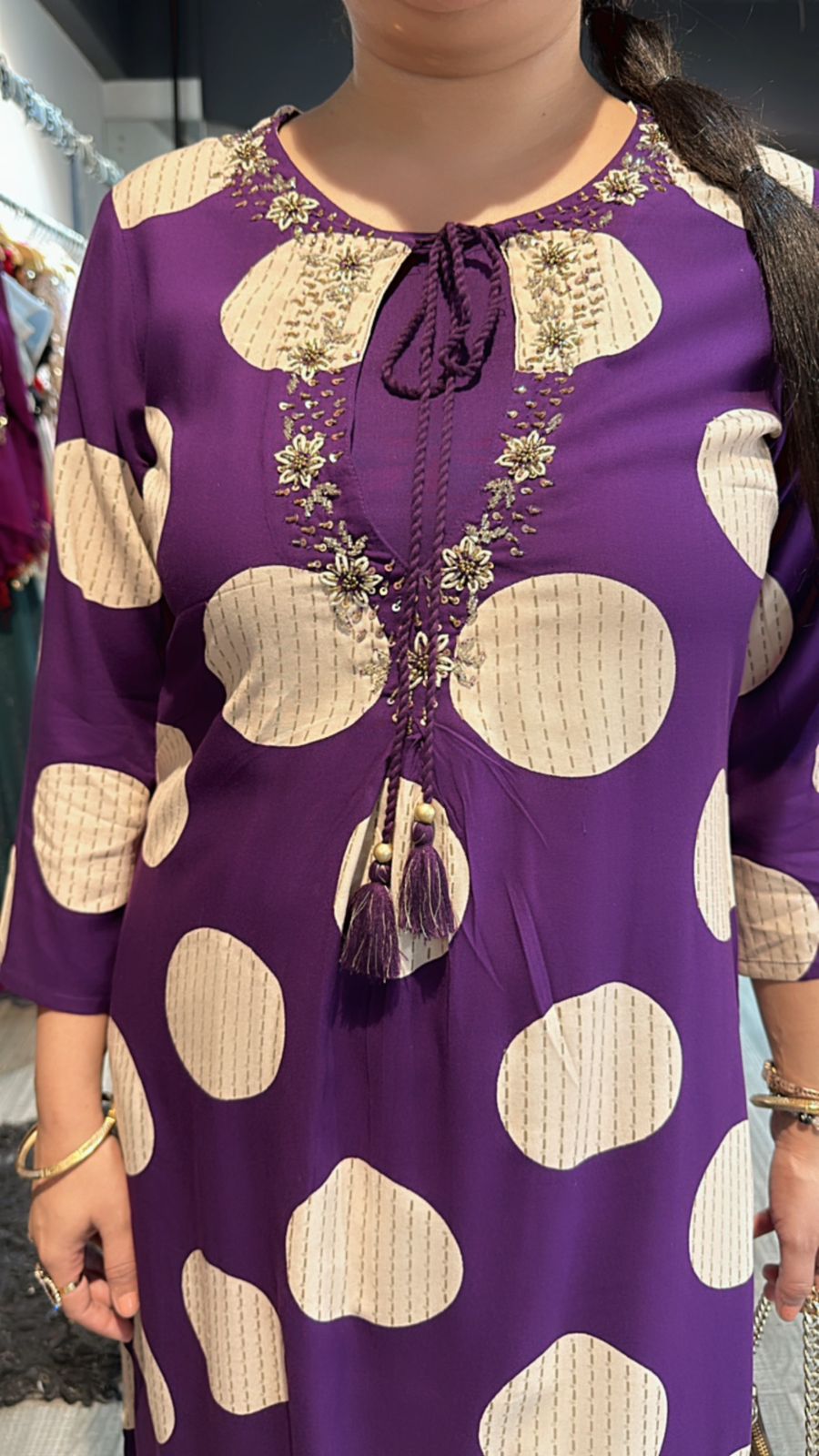 Eggplant polka 3pc cordset