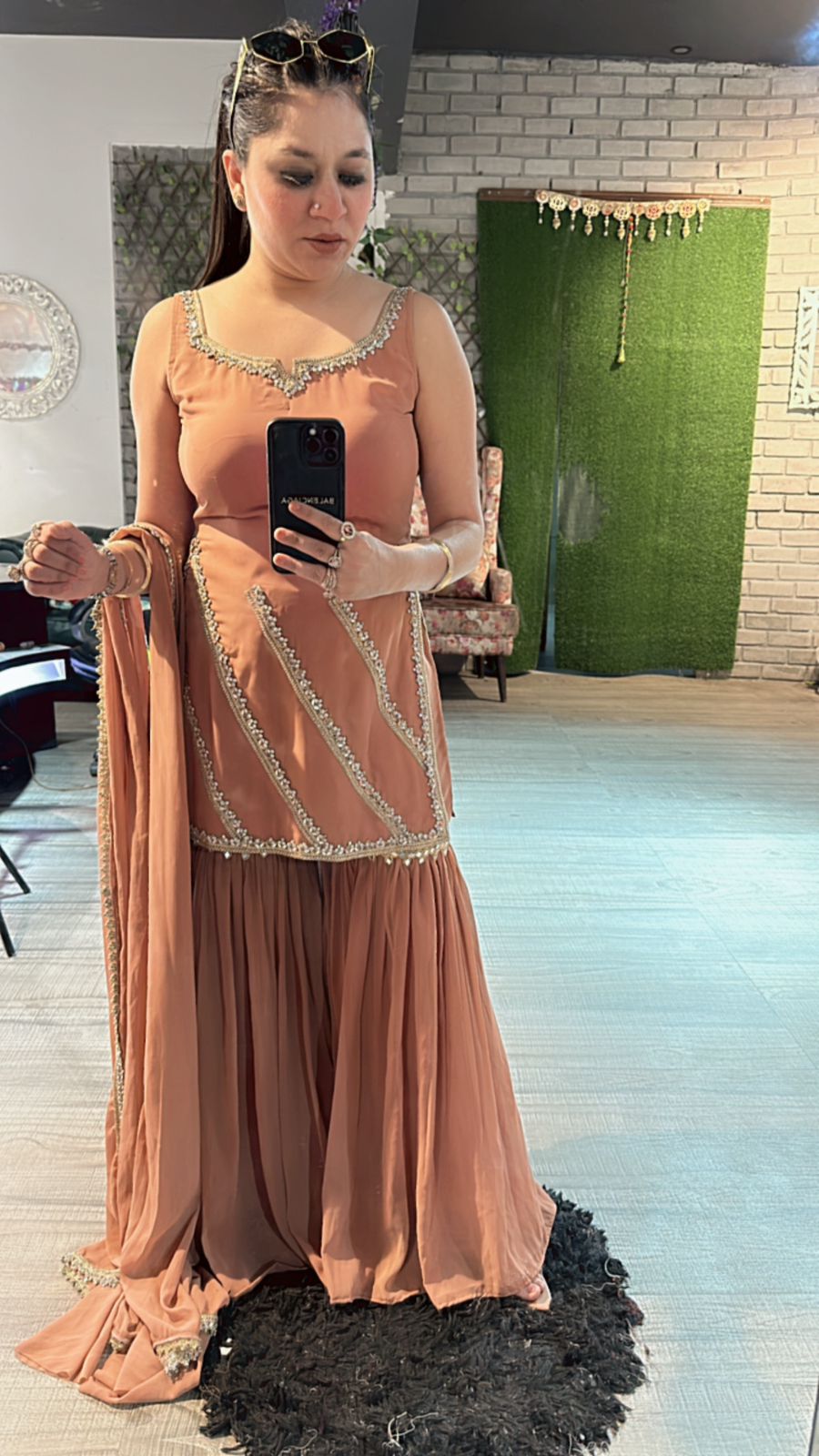 Libas Rust Mirror sharara