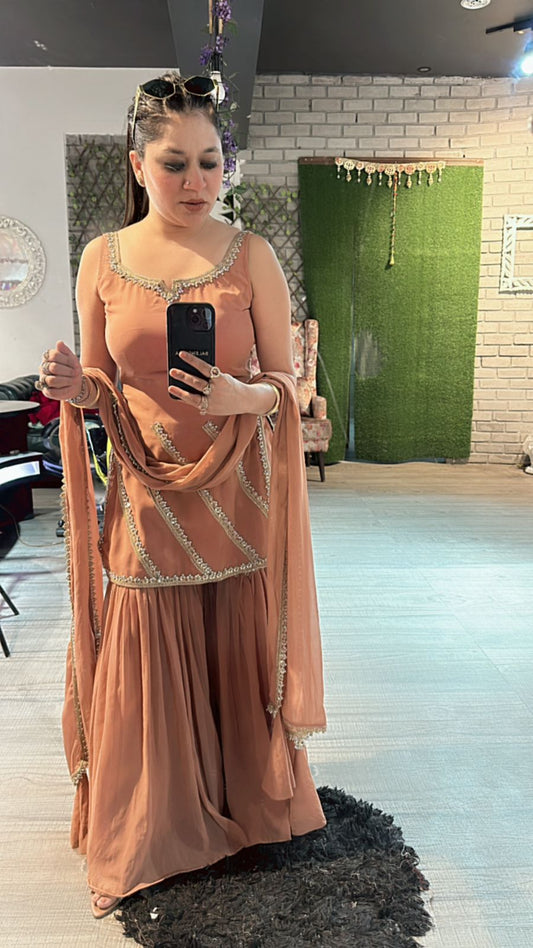Libas Rust Mirror sharara