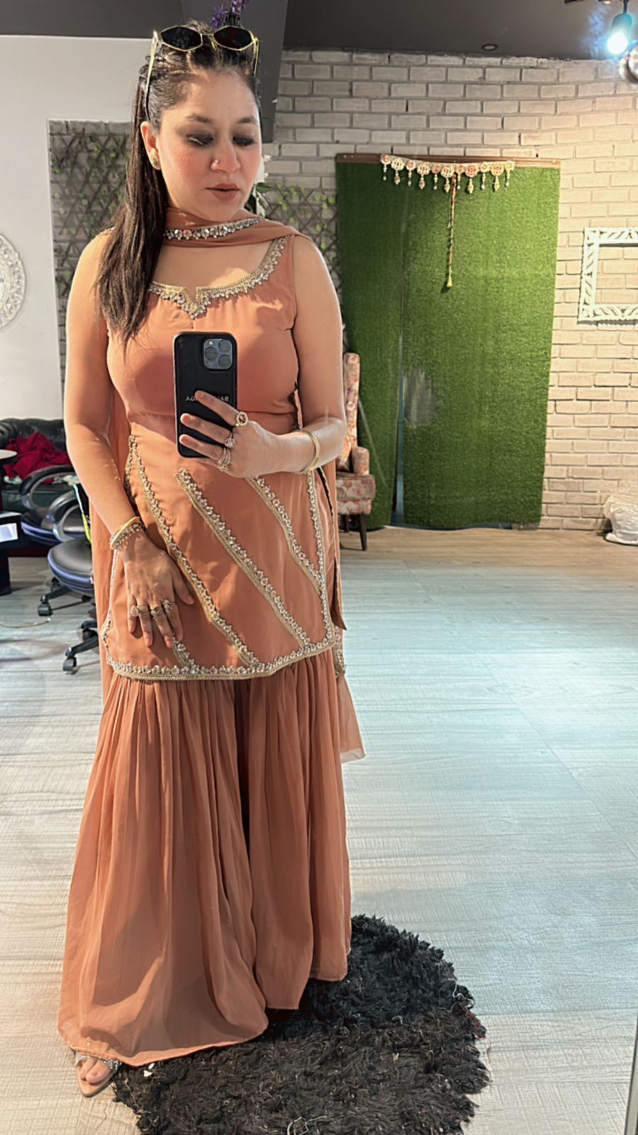 Libas Rust Mirror sharara