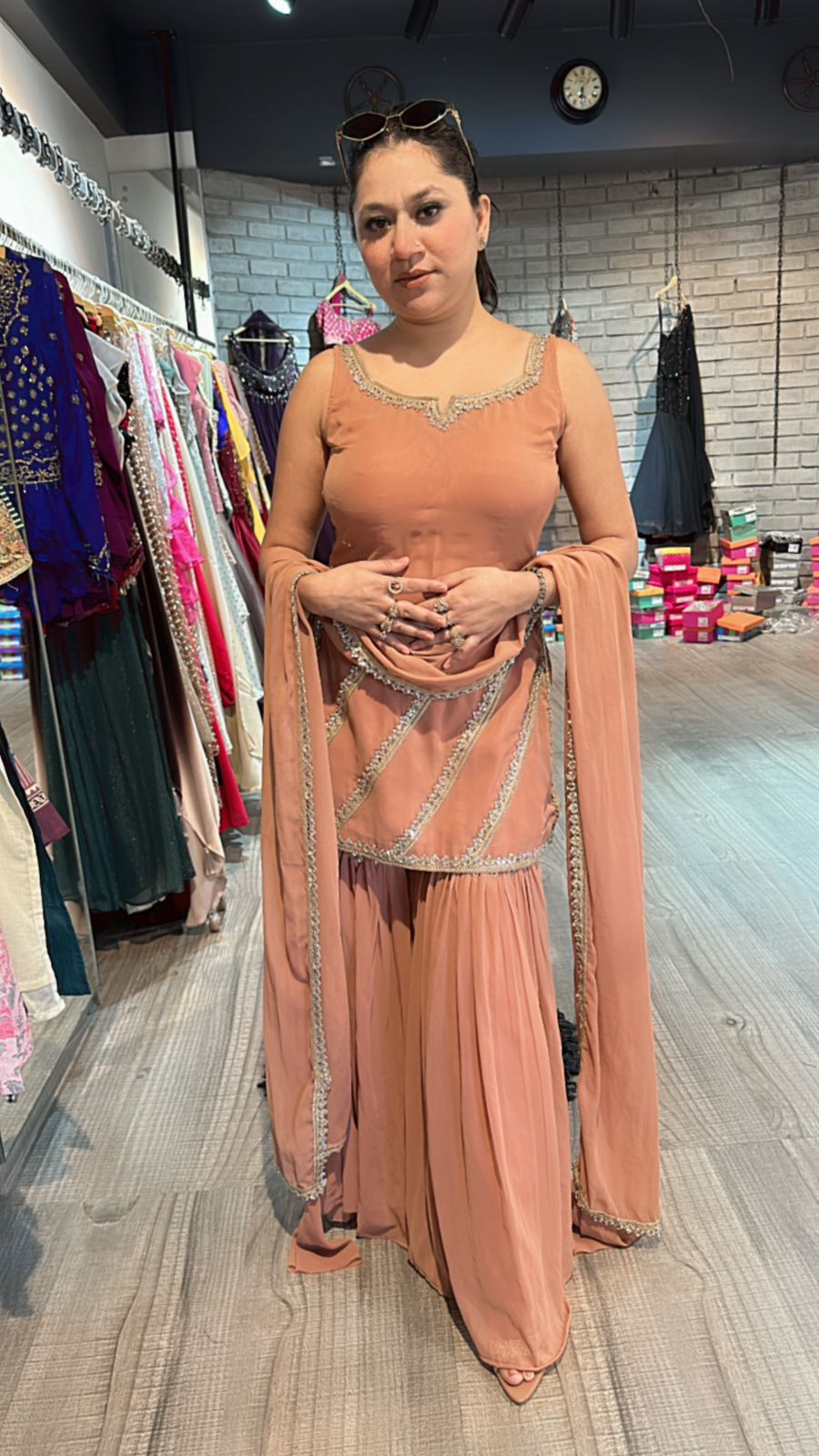 Libas Rust Mirror sharara