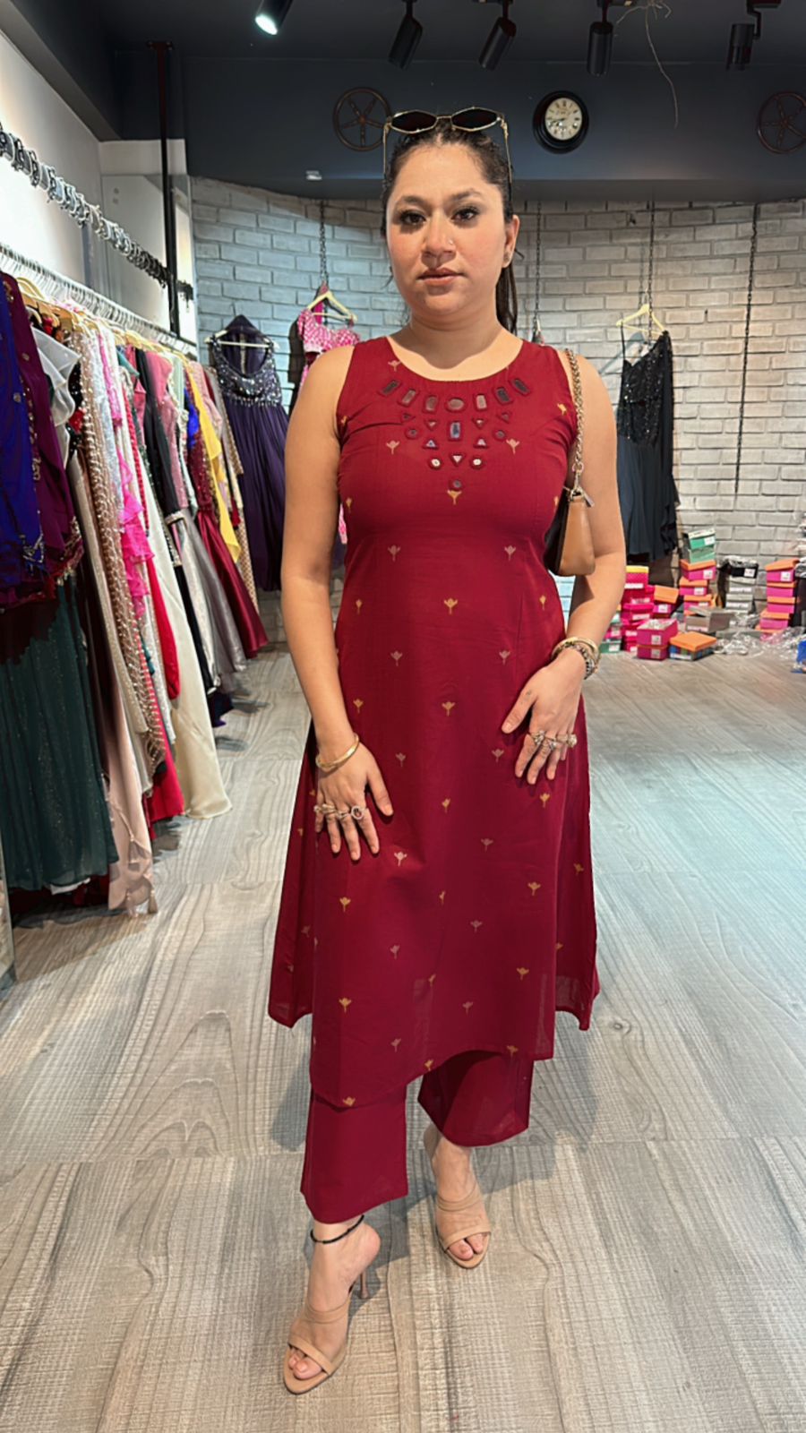 Anjum 2.0 Mahroon Mirror cordset