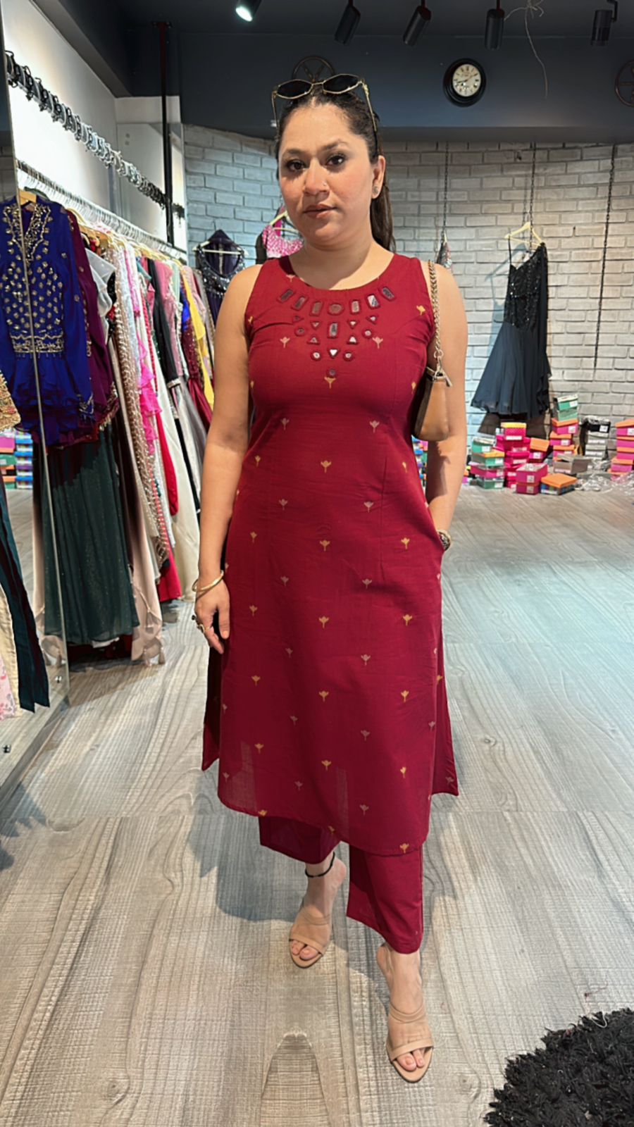 Anjum 2.0 Mahroon Mirror cordset