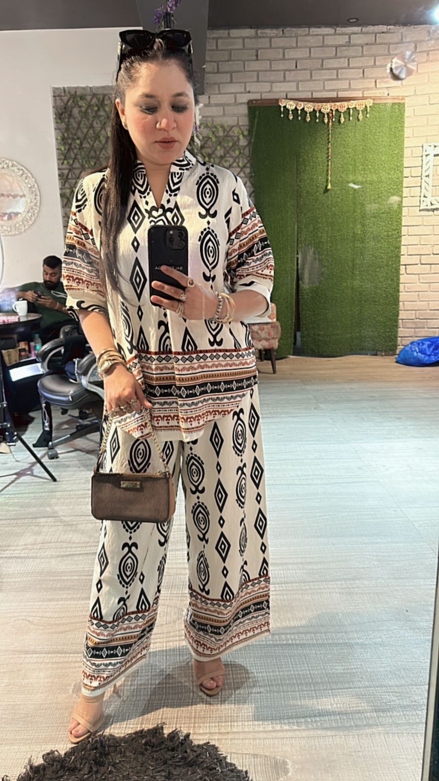 Mexico white printed cordset