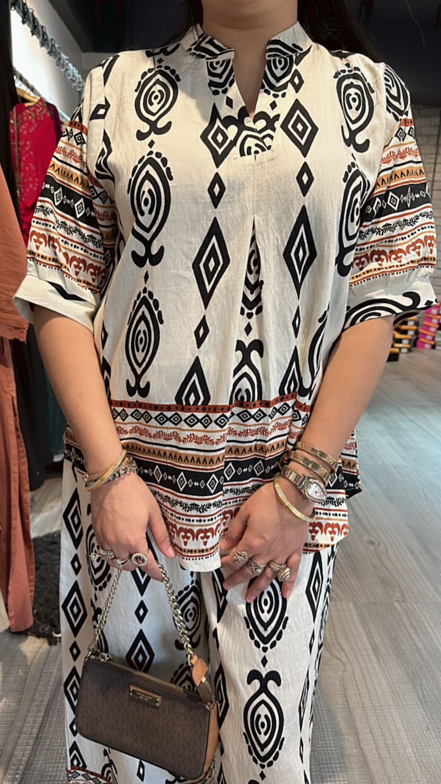 Mexico white printed cordset