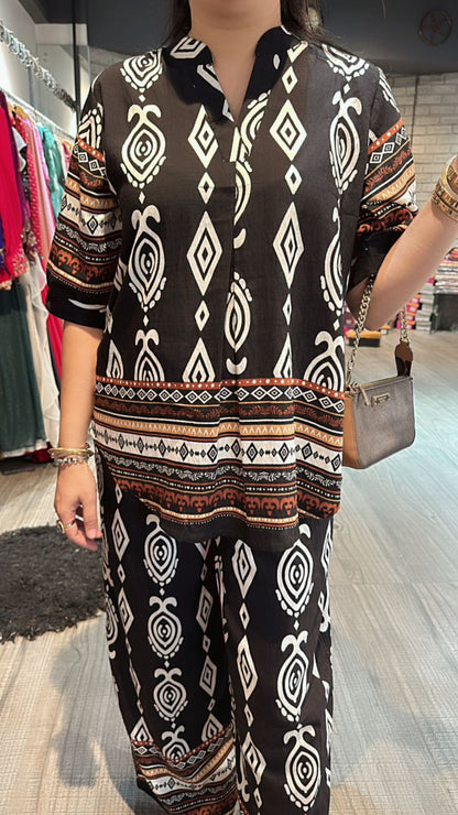 Mexico Black printed cordset