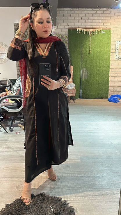 Jodhpuri Black Aline pocket suit