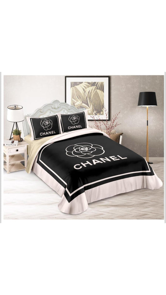 Chanel Black Baby pink Flower