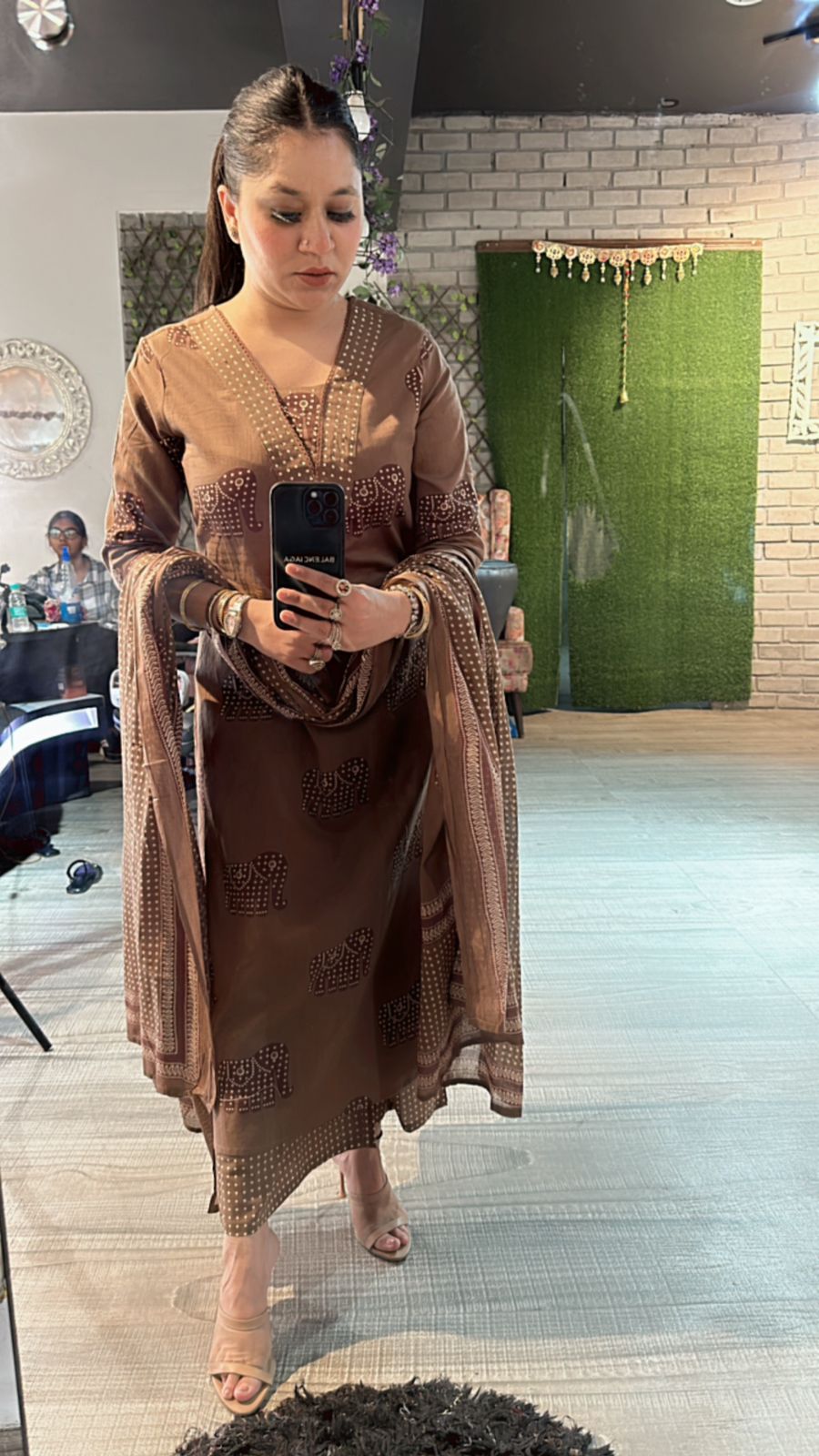 Coffee Elephant handloom suit
