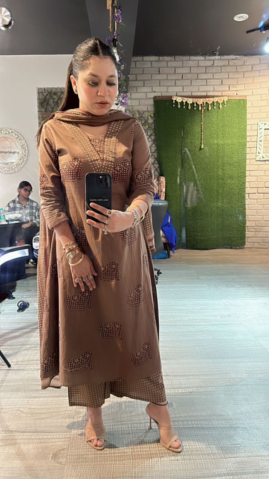 Coffee Elephant handloom suit