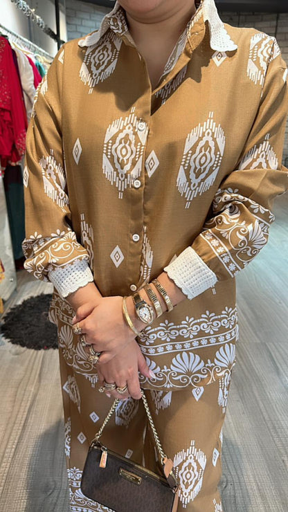 Vietnam Beige printed cordset