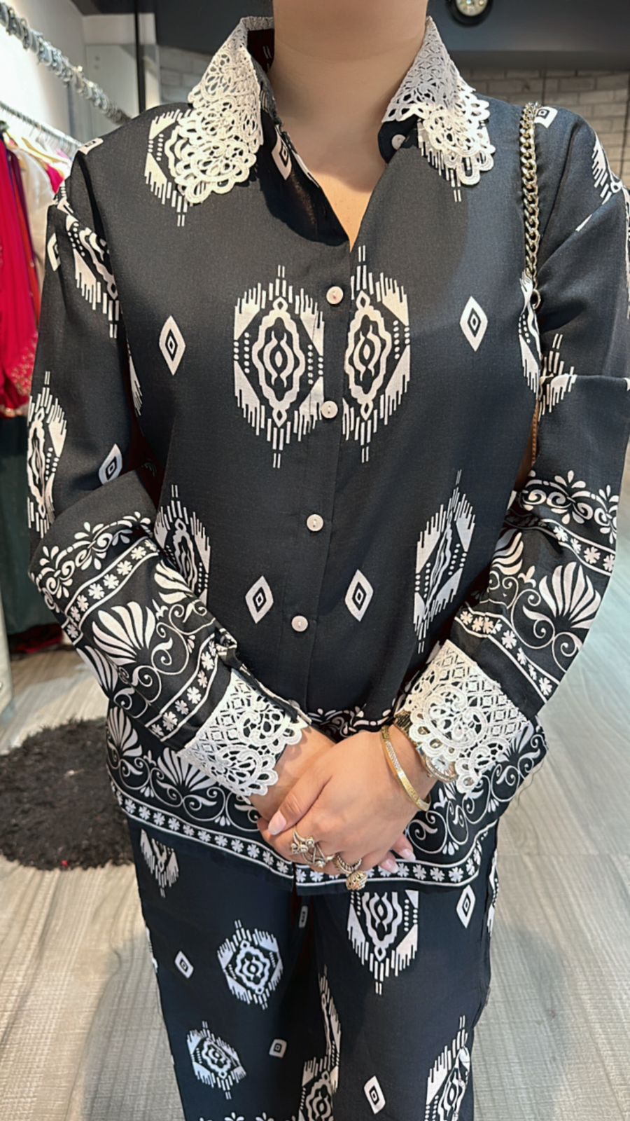 Vietnam Grey printed cordset
