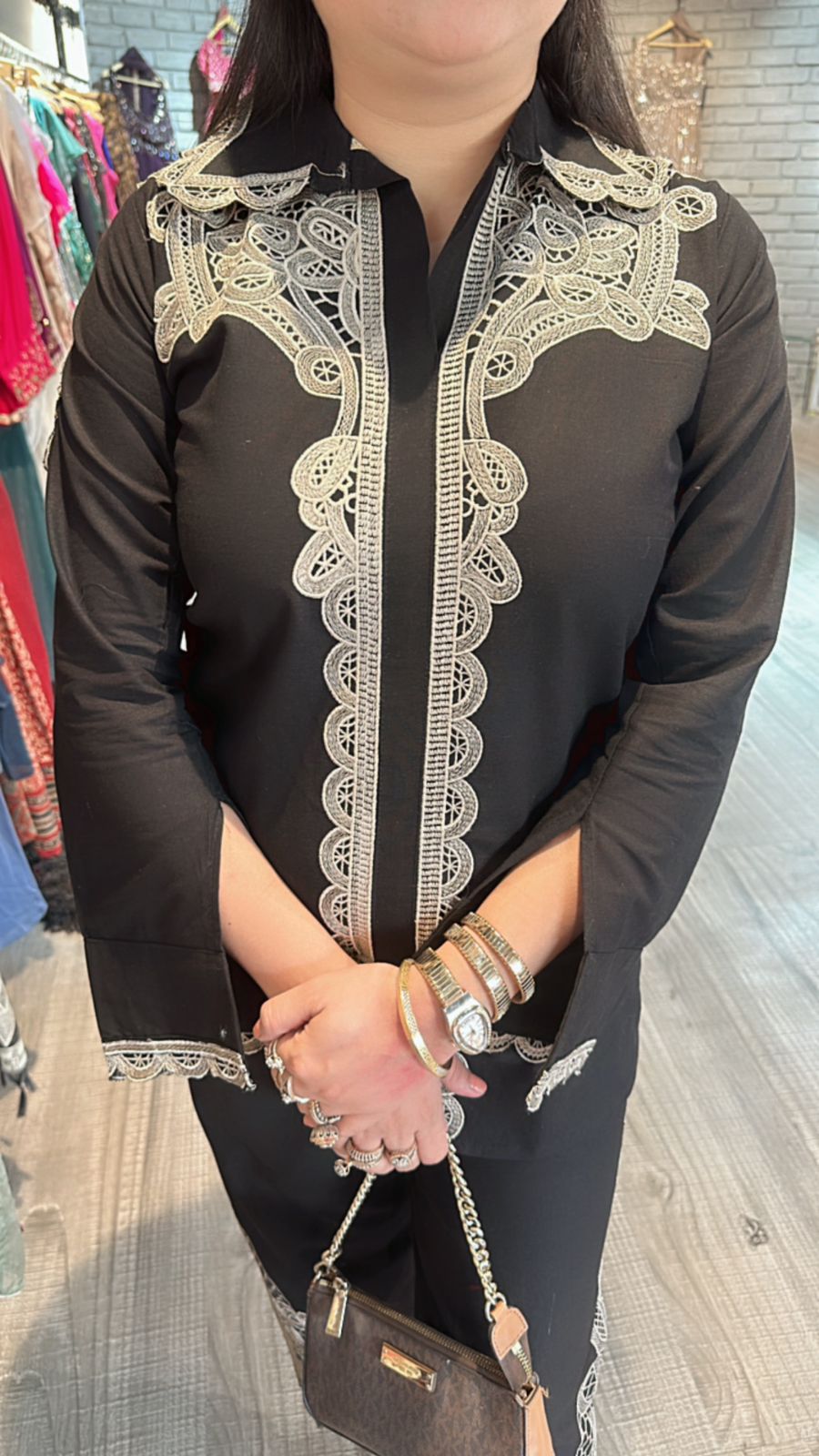 Chime Black beige cordset
