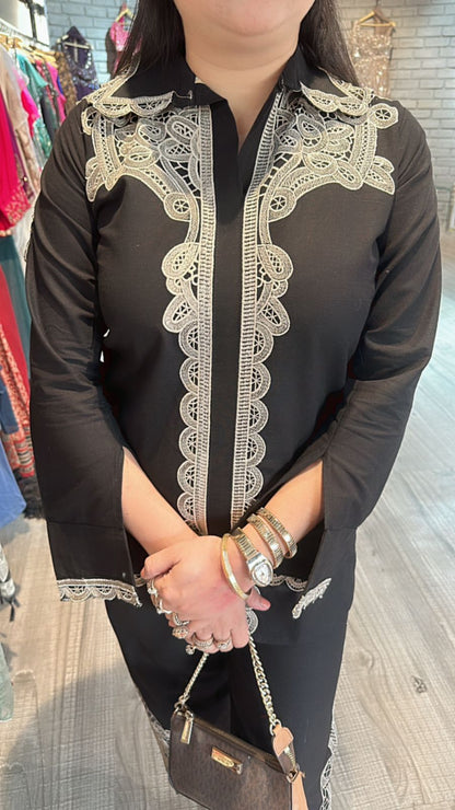 Chime Black beige cordset