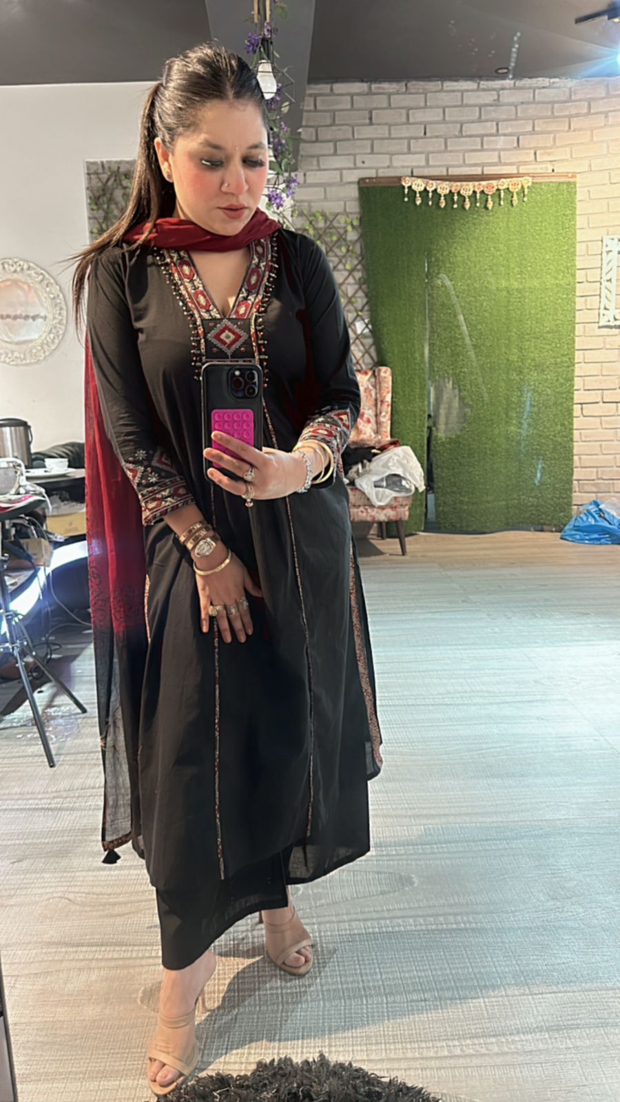 Mishti Black Aline pocket suit