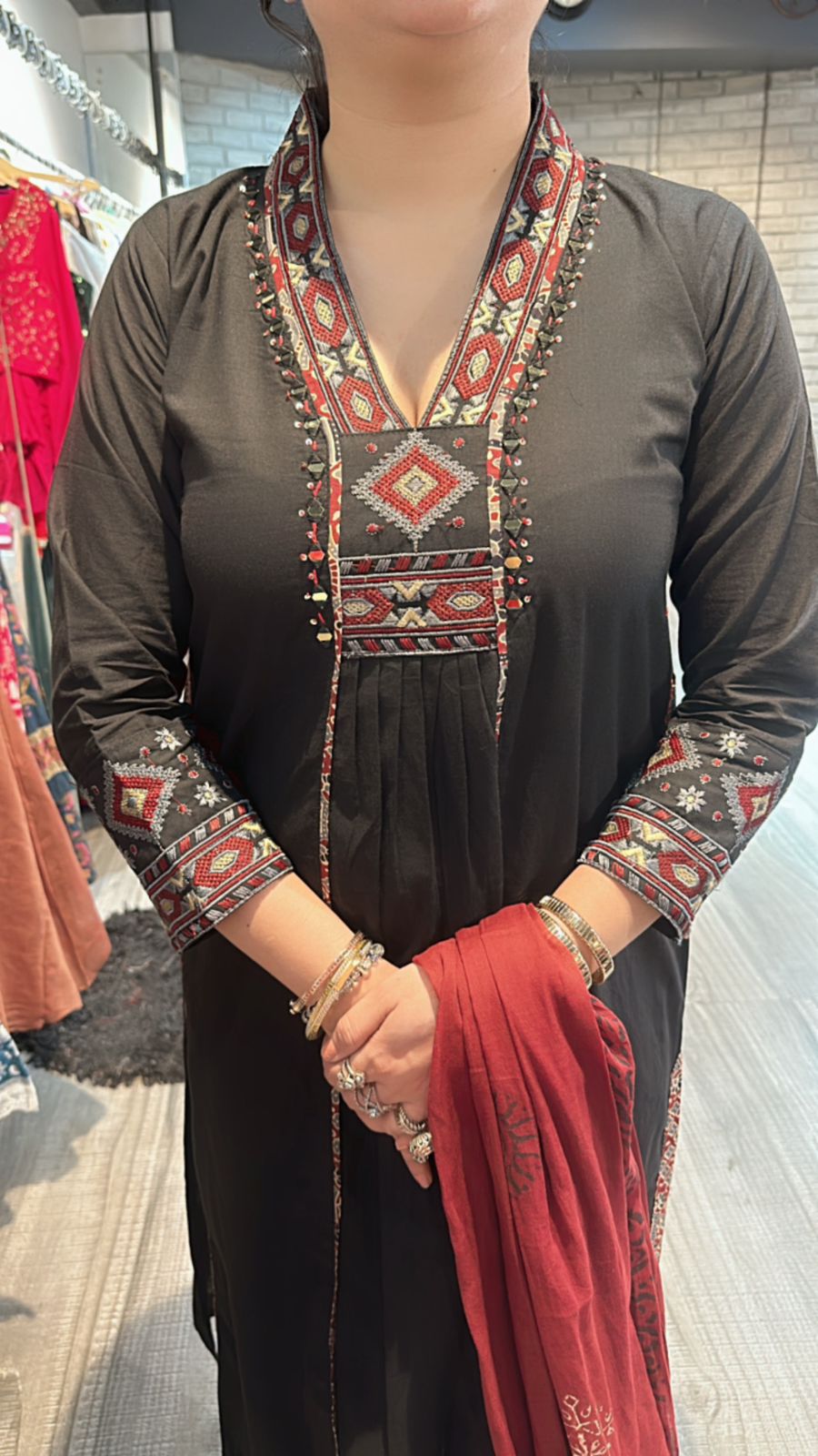 Mishti Black Aline pocket suit