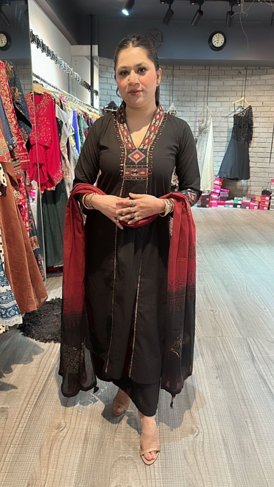 Mishti Black Aline pocket suit