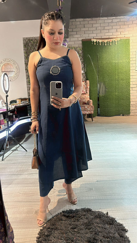 Zeenat Blue Mirror cordset