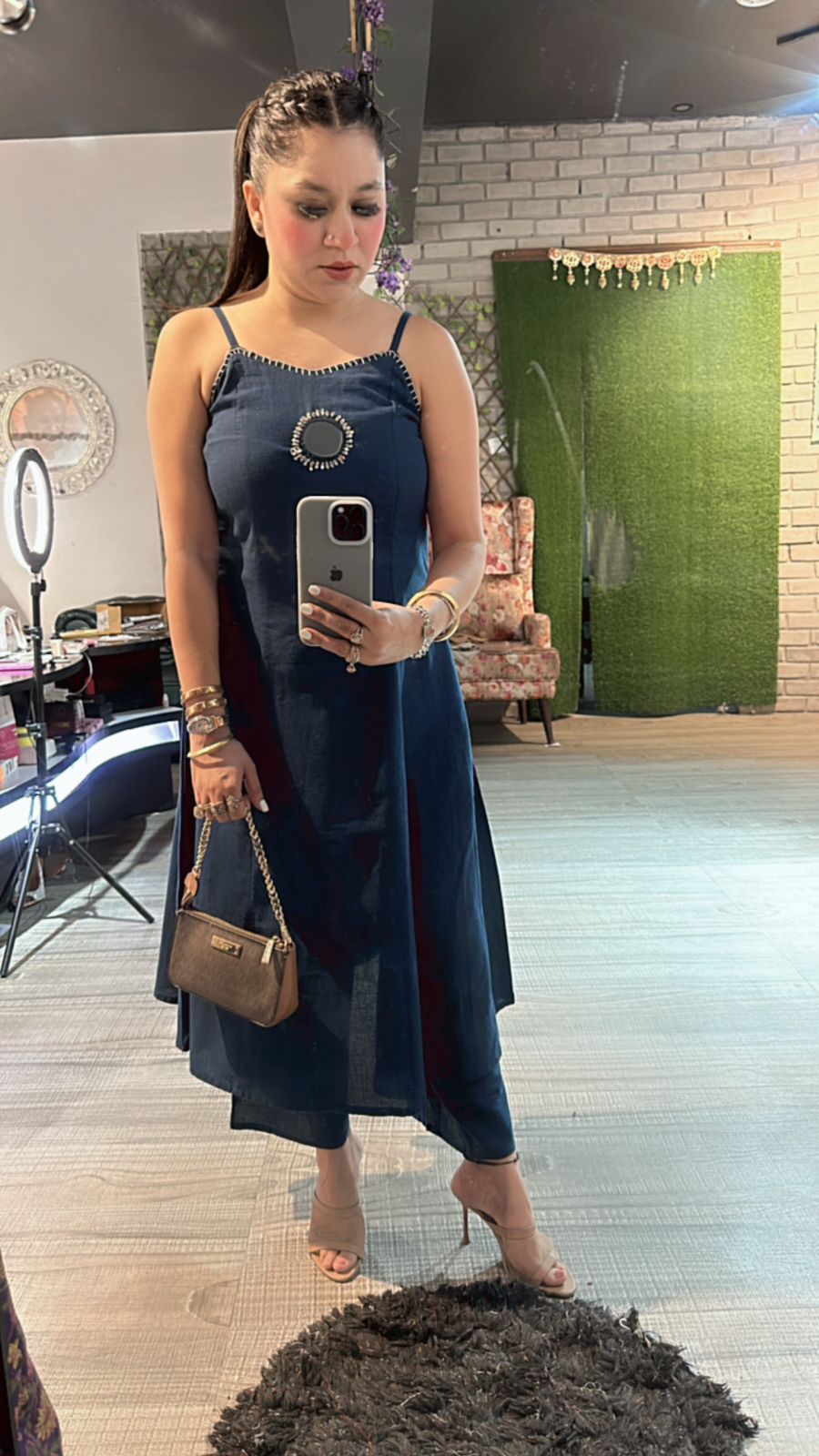 Zeenat Blue Mirror cordset
