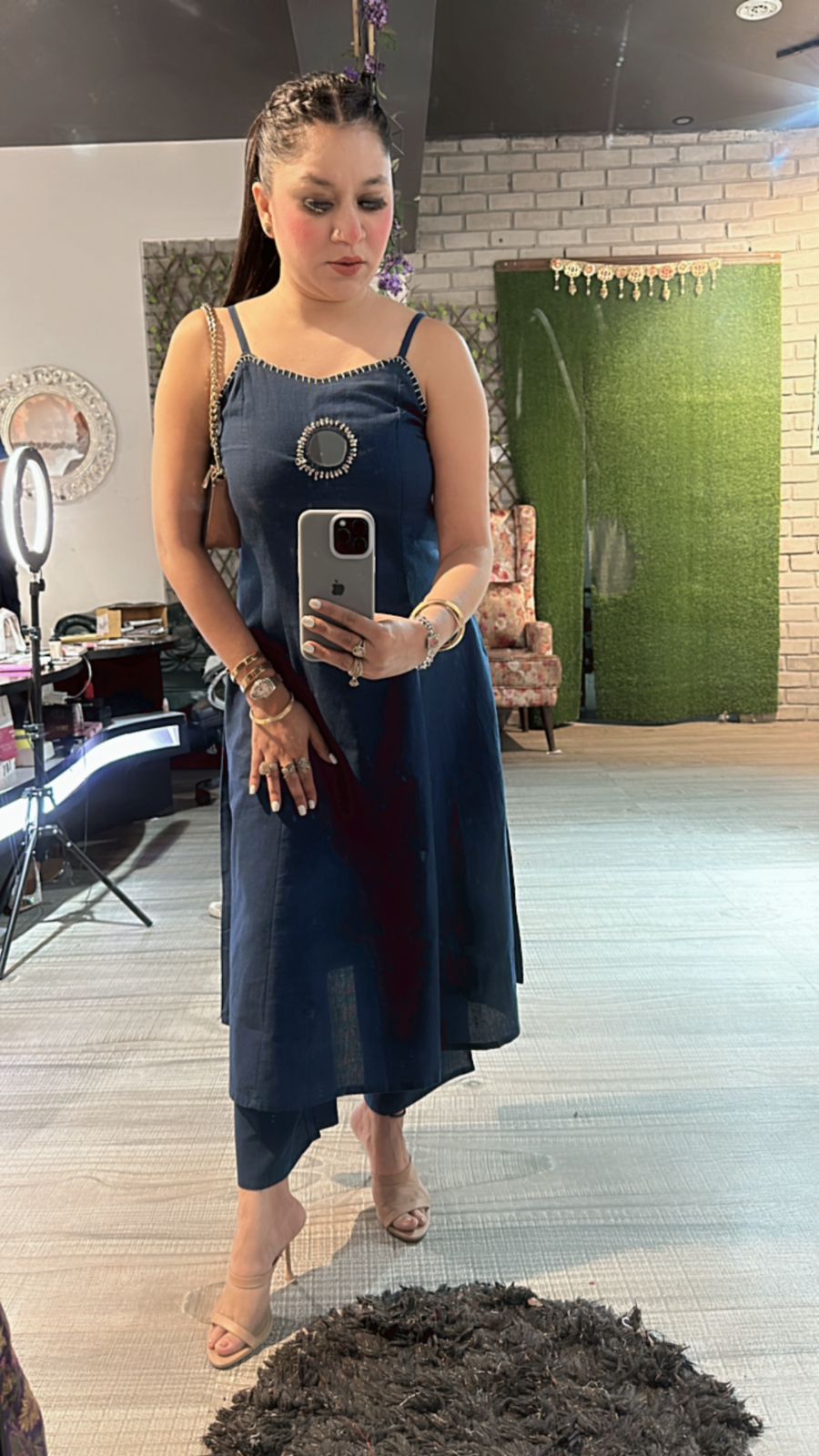 Zeenat Blue Mirror cordset