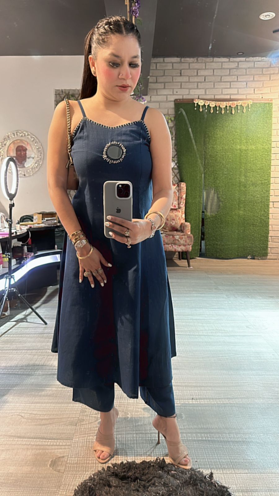 Zeenat Blue Mirror cordset