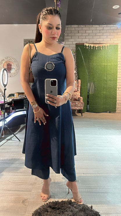 Zeenat Blue Mirror cordset