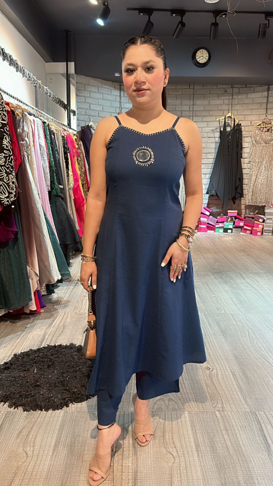 Zeenat Blue Mirror cordset