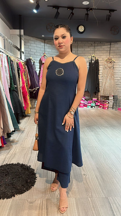 Zeenat Blue Mirror cordset