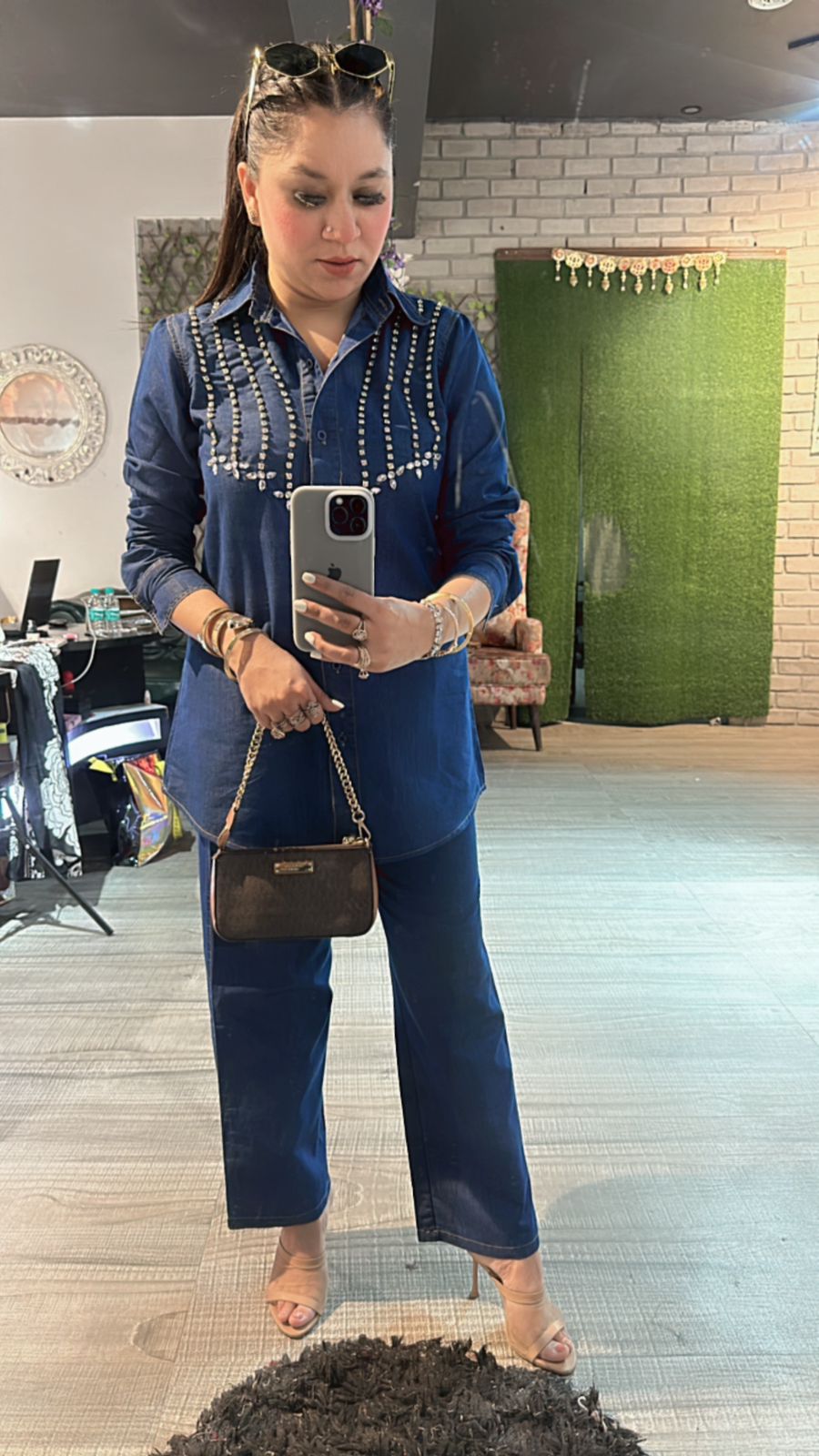 Bling Navy Blue Denim cordset