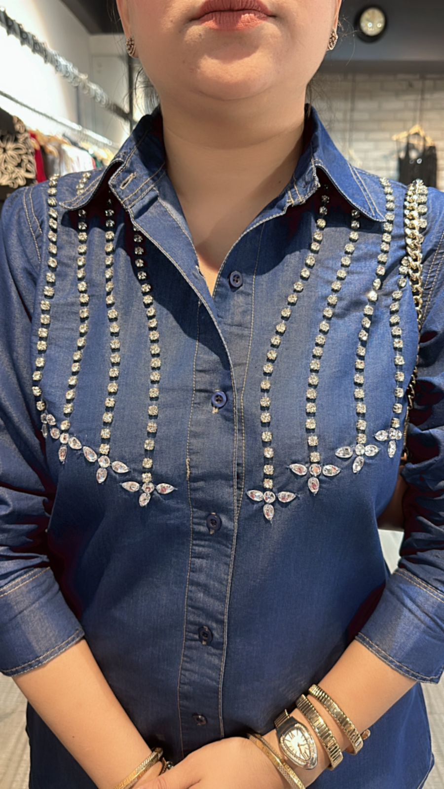 Bling Navy Blue Denim cordset