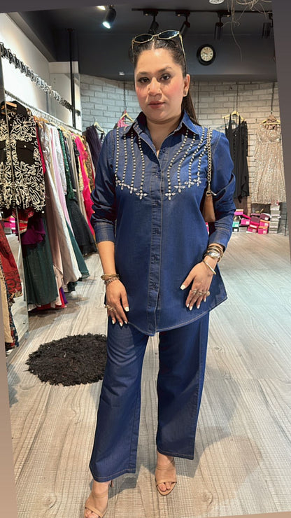 Bling Navy Blue Denim cordset