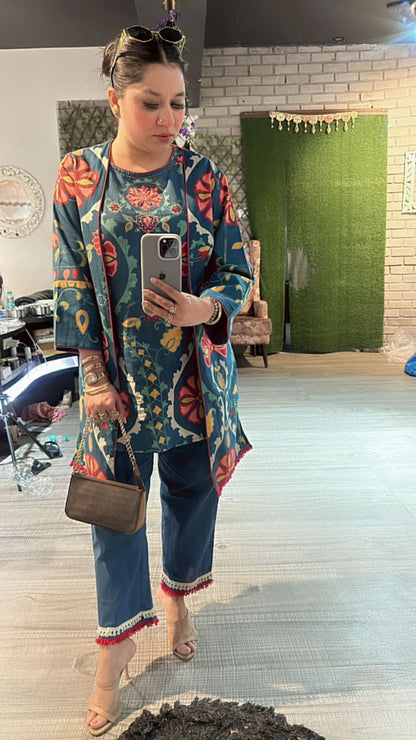 Azaa Teal Blue jacket cordset