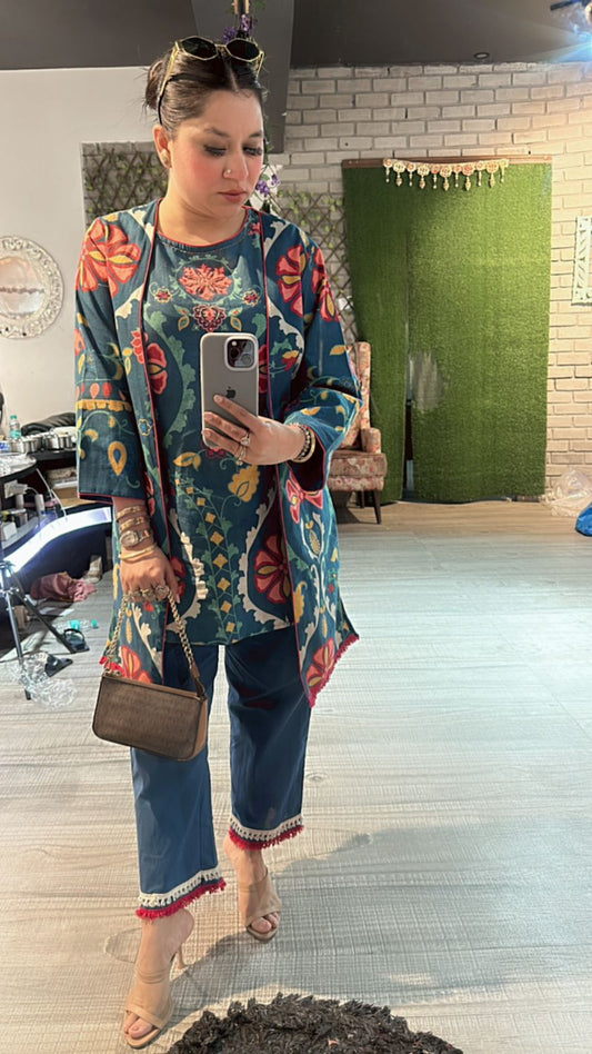 Azaa Teal Blue jacket cordset