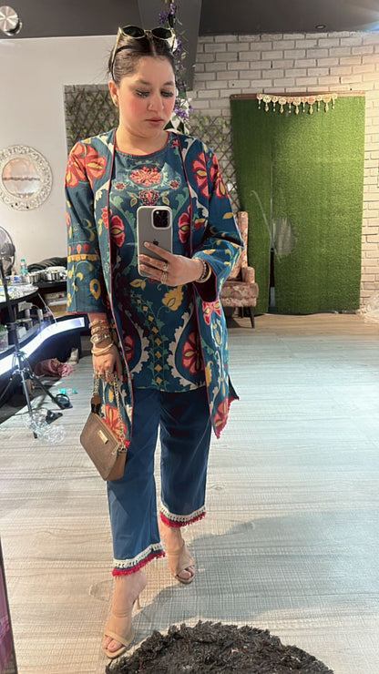 Azaa Teal Blue jacket cordset