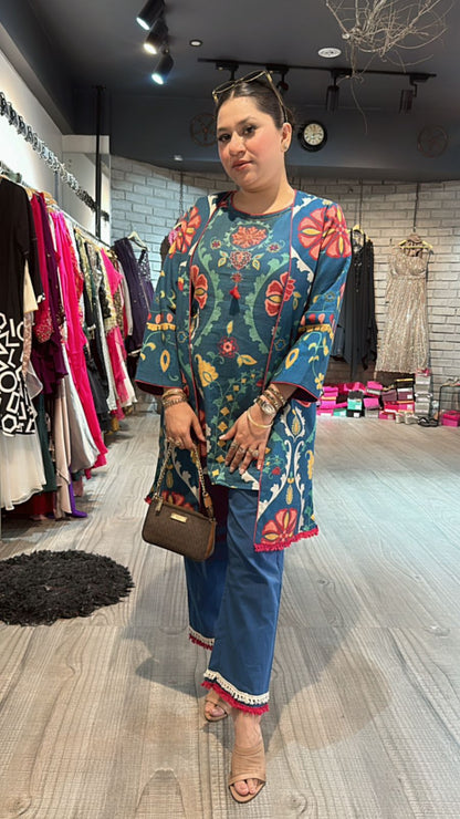 Azaa Teal Blue jacket cordset