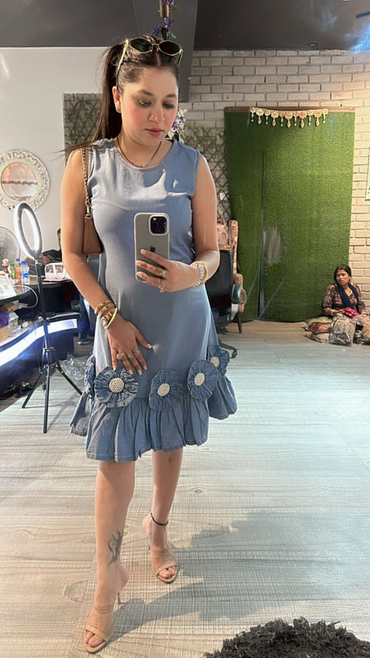 Poppy light Blue Denim Dress