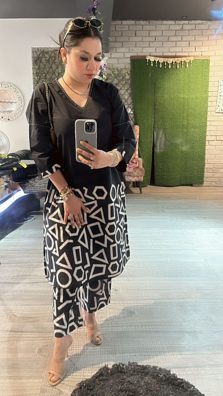 Daily wear Black White cordset