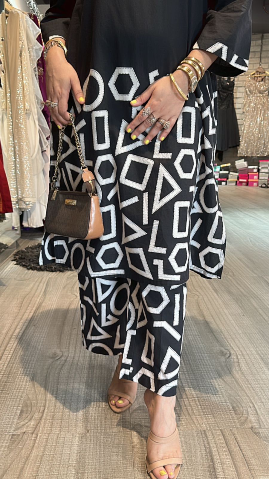 Daily wear Black White cordset