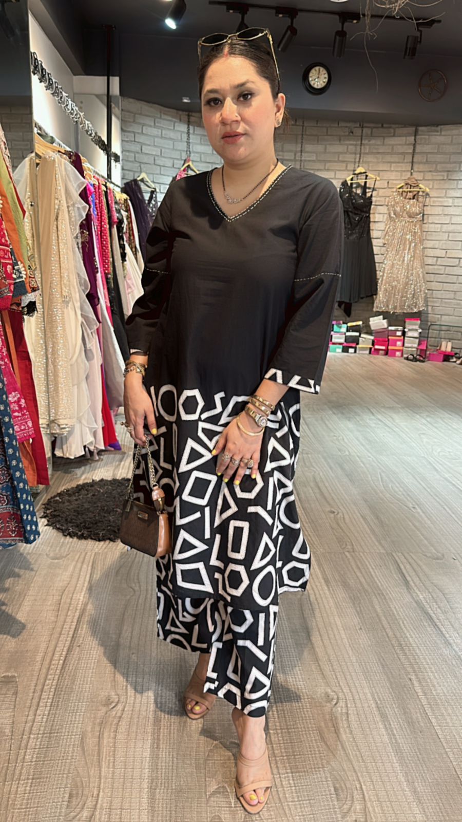 Daily wear Black White cordset