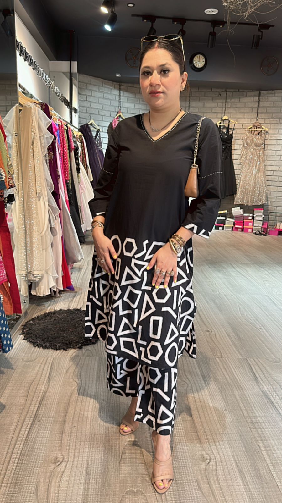 Daily wear Black White cordset