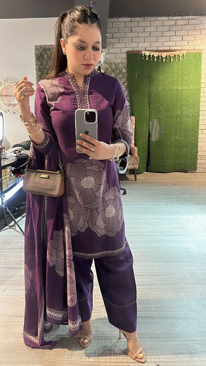 Purple  Heena Farshi salwar suit