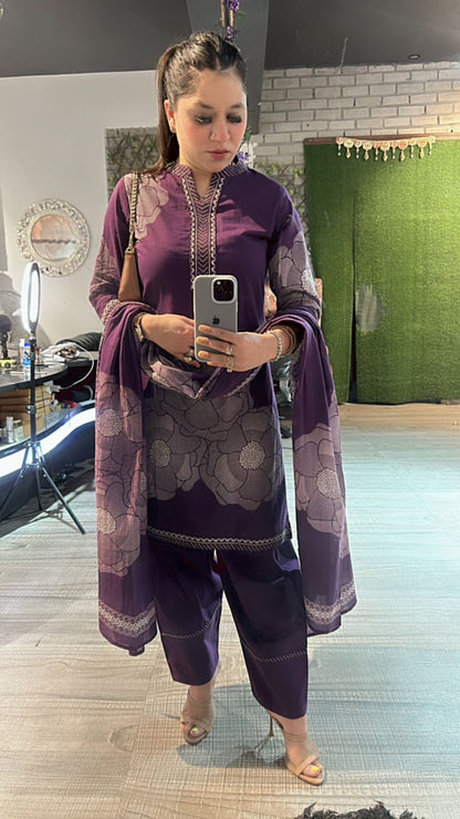 Purple  Heena Farshi salwar suit