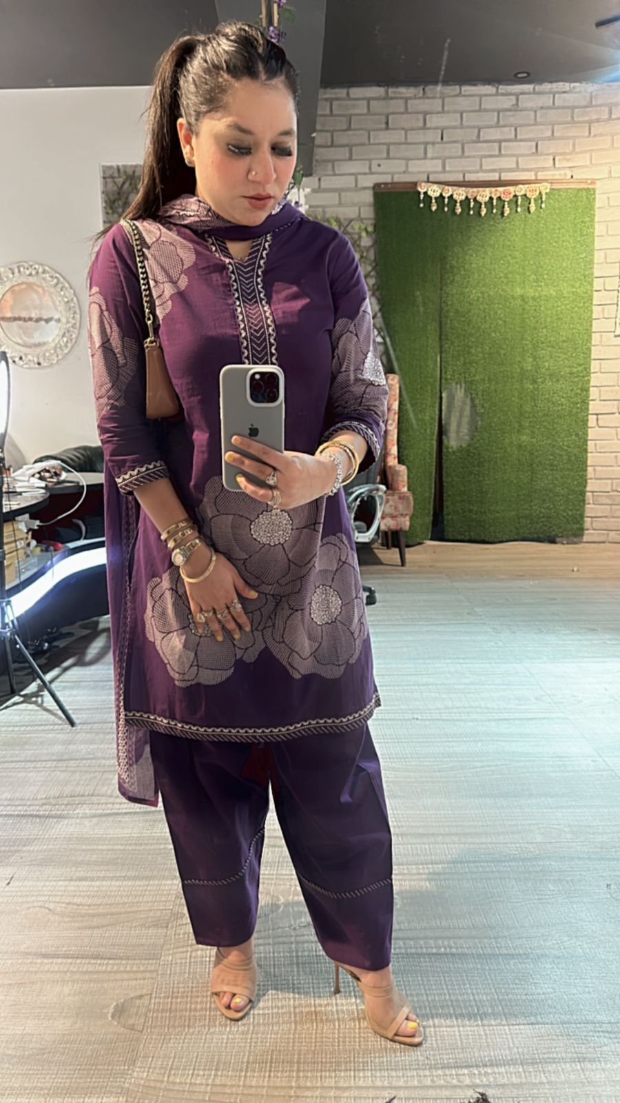 Purple  Heena Farshi salwar suit